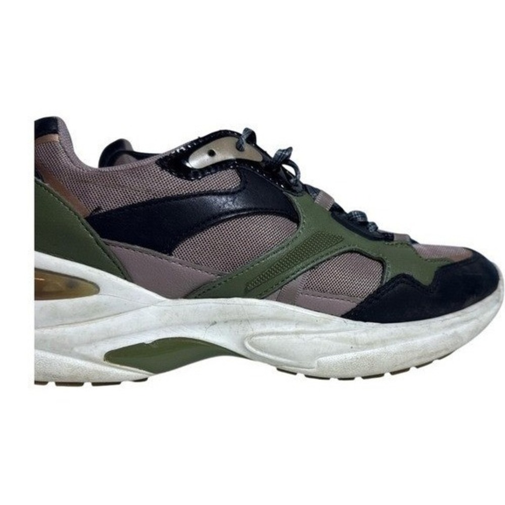 Aldo Multi-Color Chunky Sneakers Olive Green Mauve Black Mesh Athletic Shoes